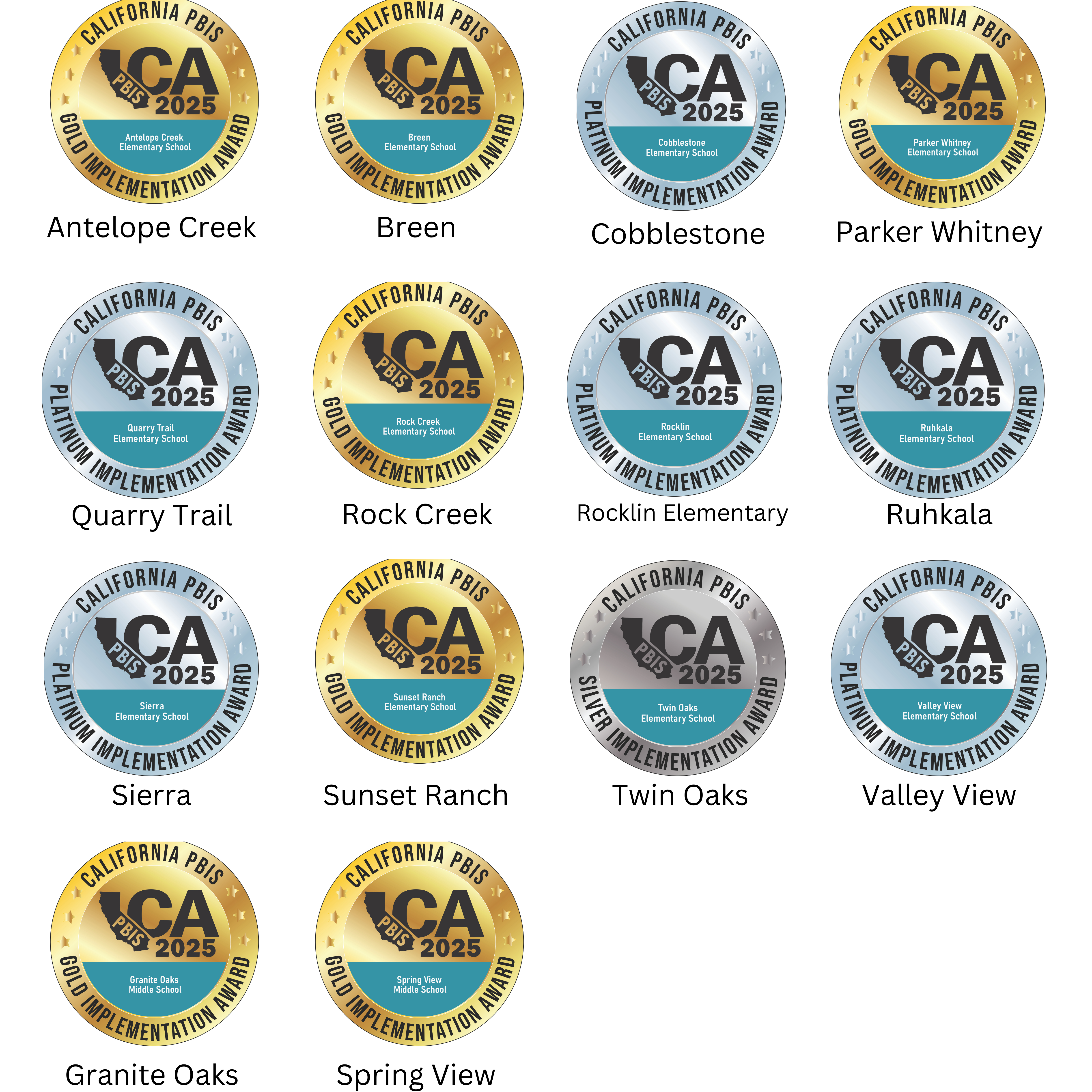 Rocklin Unified's 2025 PBIS Awards